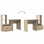 vidaXL Bureau Chêne sonoma 131 5 x 50 x 106 5 cm Bois d'ingénierie