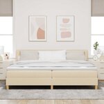 vidaXL Lit boxspring avec matelas Crème 200 x 200 cm tissu