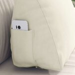 vidaXL Coussin de Dos Crème 45 x 20 x 35 cm Tissu en velours côtelé