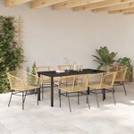 vidaXL Ensemble de salle à manger pour jardin 7 Pièces Marron polyrotin