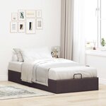 vidaXL Cadre de lit ottoman sans matelas marron foncé 100x200 cm tissu