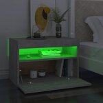 vidaXL Table de chevet avec lumières LED gris béton 60x35x40 cm