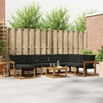 vidaXL Ensemble de canapés d'extérieur 9 pc Naturel et noir