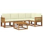 vidaXL Ensemble de canapés d'extérieur 6 pc Naturel et Crème