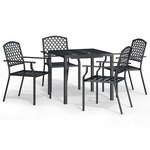 vidaXL Ensemble à manger de jardin 5 Pièces anthracite acier