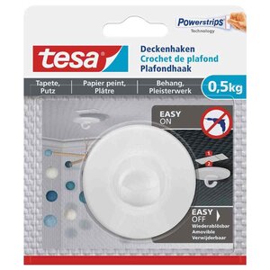 Crochet fixation plafond Powerstrips 0 5 kg TESA