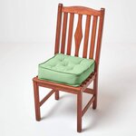 Galette de chaise coussin rehausseur en coton Vert foncé  40 x 40 x 10 cm - HOMESCAPES