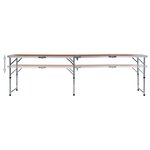 vidaXL Table pliable de camping Aluminium 240x60 cm