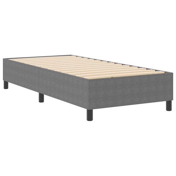 lit à ressort vidaXL gris clair simple en tissu velours côtelé