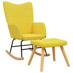 vidaXL Chaise à bascule avec tabouret Jaune moutarde Tissu