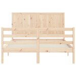 vidaXL Cadre de lit avec tête de lit 120x200 cm bois massif