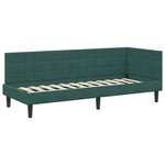 vidaXL Cadre de lit d'angle Vert foncé 80 cm x 200 cm tissu