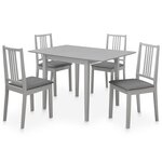 vidaXL Mobilier de salle à manger 5 Pièces MDF Gris