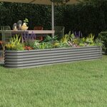 vidaXL Lit surélevé de jardin Acier galvanisé 260x40x36 cm gris