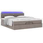 VidaXL Cadre de lit ottoman avec matelas taupe 200x200cm tissu