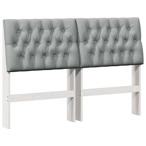 vidaXL Tête de lit capitonnée Gris clair 150 cm Pin massif