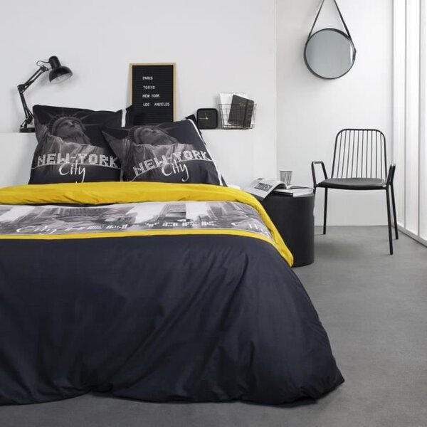 TODAY Alex Parure de lit Coton 2 personnes - 240 x 260 cm - Imprimé Jaune