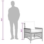 vidaXL Chaise de jardin avec coussins gris  dimensions 60 x 70 x 78 cm  faite en poly rotin.