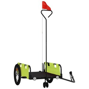 vidaXL Remorque de vélo vert tissu oxford et fer