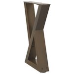vidaXL Pieds de table basse 2 pièces Acier naturel 28 x (42-43 3) cm Acier