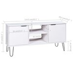 vidaXL Meuble TV New York Blanc Bois de pin massif