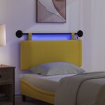 vidaXL Tête de lit suspendue Jaune clair Tissu en velours côtelé