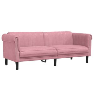 vidaXL Canapé à 3 places rose velours