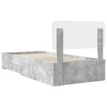 vidaXL Cadre de lit Gris béton 90 x 190 cm Bois d'ingénierie