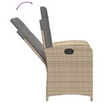 vidaXL Ensemble à manger de jardin et coussins 9 Pièces mélange beige