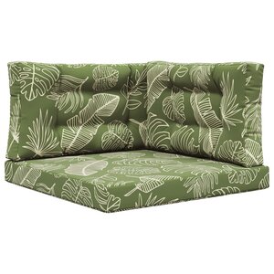 vidaXL Coussin de canapé d'extérieur 3 Pièces Modèle feuille Polyester