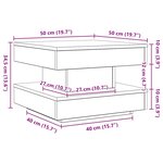 vidaXL Table basse rotative à 360 degrés sonoma gris 50x50x34 5 cm