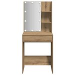vidaXL Coiffeuse avec LED chêne artisanal 60x40x140 cm
