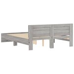 vidaXL Cadre de lit avec LED sans matelas sonoma gris 160x200 cm