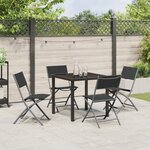 vidaXL Ensemble de Dîner de Jardin 5 Pièces - Textilène Noir et Acier