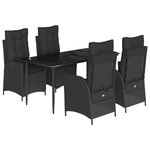 vidaXL Ensemble à manger de jardin coussins 5Pièces Noir Résine tressée