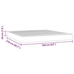 vidaXL Matelas de lit à ressorts ensachés fermeté moyenne 160x210x20 cm velours