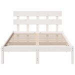 vidaXL Cadre de lit Blanc 120 x 200 cm Bois de pin massif