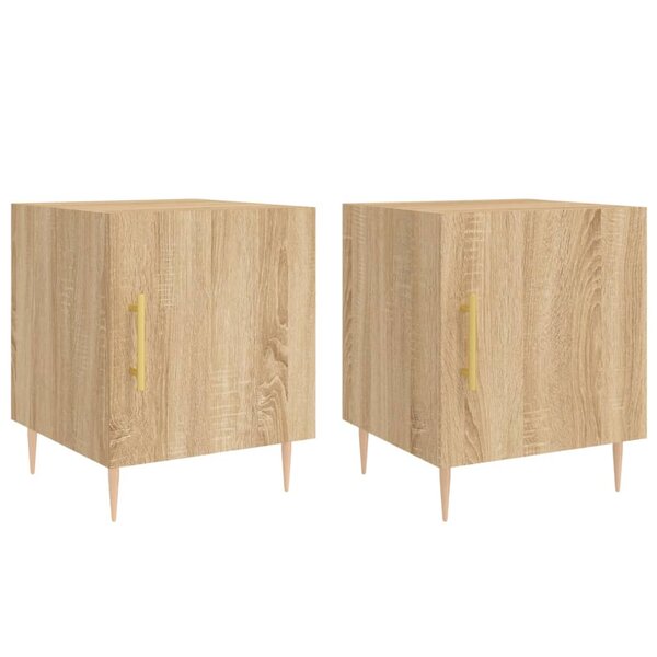vidaXL Tables de chevet 2 Pièces chêne sonoma 40x40x50 cm bois ingénierie