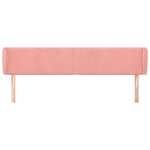 vidaXL Tête de lit avec oreilles Rose 163x23x78/88 cm Velours