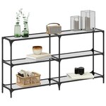 vidaXL Table console avec dessus en verre transparent 158 5x30x81 cm