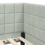 vidaXL Cadre de lit d'angle Gris clair 90 cm x 190 cm Velours