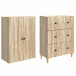 vidaXL Ensemble de Meubles 2 Pièces 66 x 34 5 x 90 cm Bois d'ingénierie