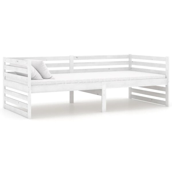 vidaXL Lit de jour sans matelas blanc bois de pin massif 90x200 cm