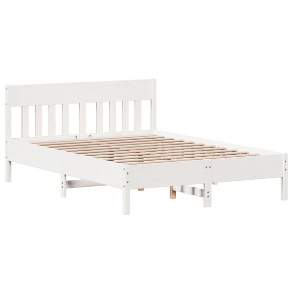 vidaXL Cadre de lit sans matelas blanc 120x190 cm bois de pin massif