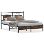 vidaXL Cadre de lit sans matelas chêne fumé 140x200 cm bois ingénierie