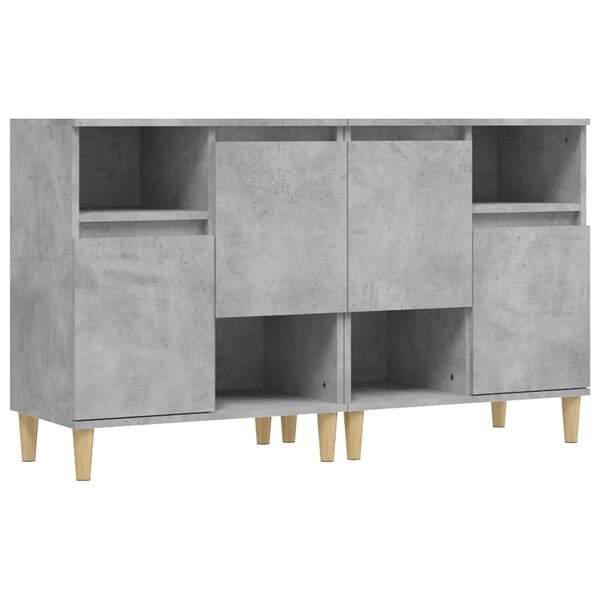 vidaXL Buffets 2 Pièces gris béton 60x35x70 cm bois d'ingénierie