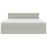 vidaXL Lit de rangement LED avec matelas Gris clair 180 x 200 cm