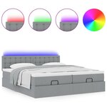 VidaXL Cadre de lit ottoman et matelas gris clair 200x200cm tissu