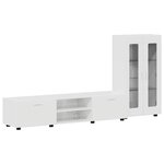 vidaXL Ensemble meuble TV FLORIN Blanc brillant Bois d'ingénierie