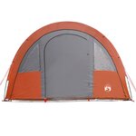 vidaXL Tente de camping tunnel 4 personnes gris et orange imperméable